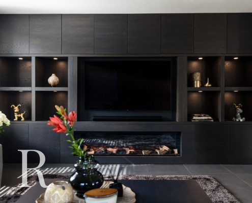 Project van Relaxury in Nuenen cinewall met sfeerhaard