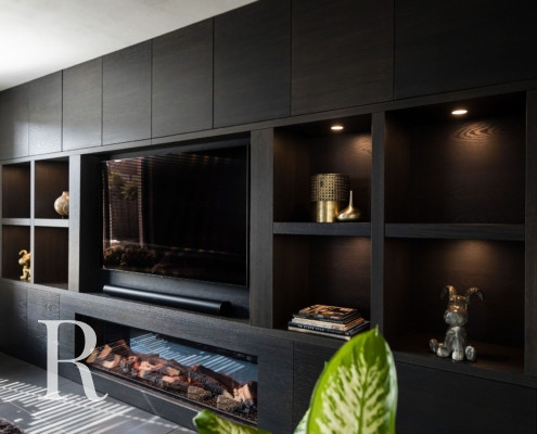 Project van Relaxury in Nuenen cinewall met sfeerhaard