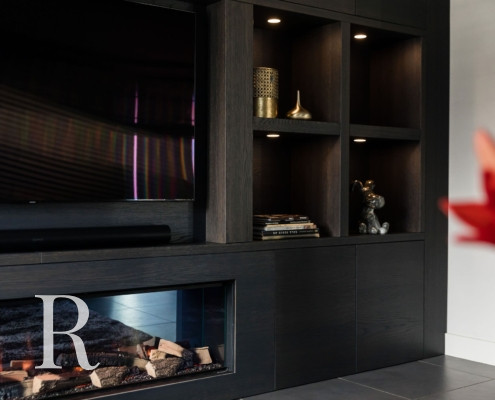 Project van Relaxury in Nuenen cinewall met sfeerhaard