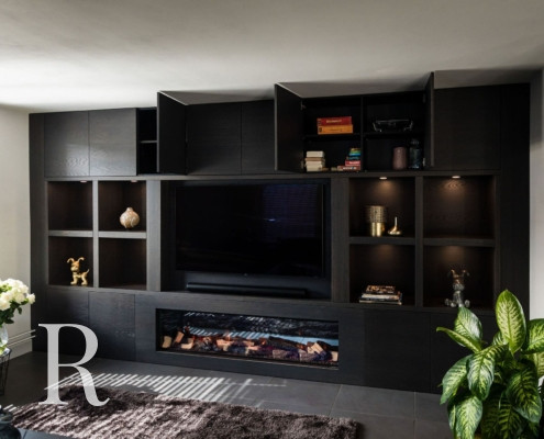 Project van Relaxury in Nuenen cinewall met sfeerhaard