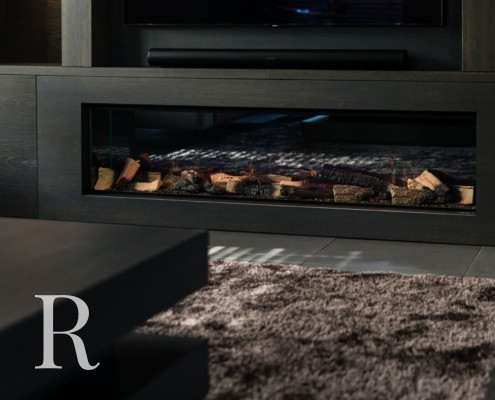 Project van Relaxury in Nuenen cinewall met sfeerhaard