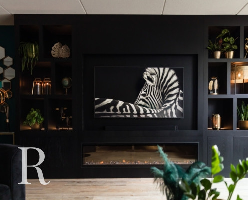 Relaxury in Wageningen voor cinewall met sfeerhaard, flatscreen en verlichting