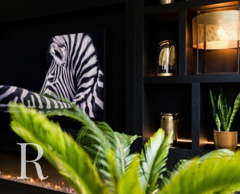 Relaxury in Wageningen voor cinewall met sfeerhaard, flatscreen en verlichting